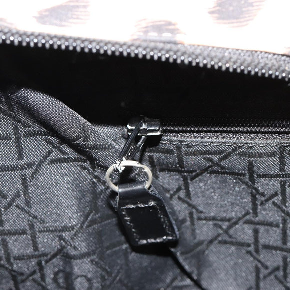 Christian Dior Canage Lady Dior Handtasche Nylon Beige Silber Auth 182018V