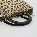 Christian Dior Canage Lady Dior Handtasche Nylon Beige Silber Auth 182018V-7