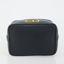 Christian Dior Vanity Hand Bag Leather Navy Gold Auth 182020A-10