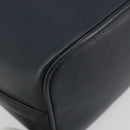 Christian Dior Vanity Hand Bag Leather Navy Gold Auth 182020A-12