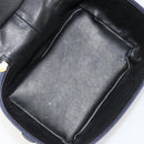 Christian Dior Vanity Hand Bag Leather Navy Gold Auth 182020A-17