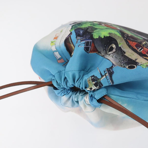 LOEWE Studio Ghibli Kollaboration Geldbörse Beutel Nylon Blau Auth 182024SM