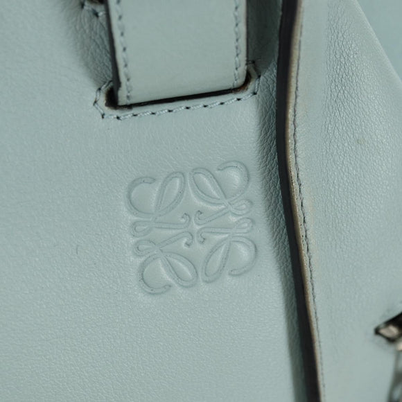 LOEWE Hammock Medium Handtas Leer 2way Lichtblauw Zilver Auth 182026V