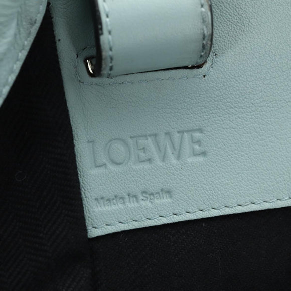 LOEWE Hammock Medium Handtas Leer 2way Lichtblauw Zilver Auth 182026V
