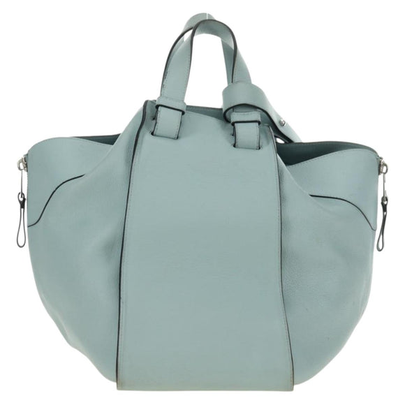 LOEWE Hammock Medium Handtas Leer 2way Lichtblauw Zilver Auth 182026V