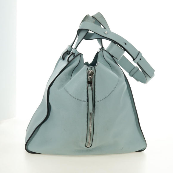 LOEWE Hammock Medium Handtas Leer 2way Lichtblauw Zilver Auth 182026V