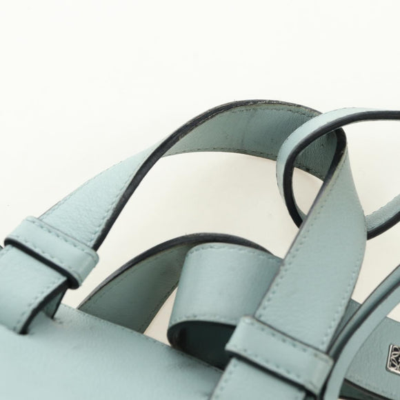 LOEWE Hammock Medium Handtas Leer 2way Lichtblauw Zilver Auth 182026V