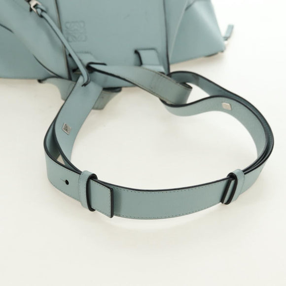 LOEWE Hammock Medium Handtas Leer 2way Lichtblauw Zilver Auth 182026V