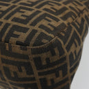FENDI Zucca Canvas Mamma Baguette Shoulder Bag Black Brown Auth 182028SAM-16
