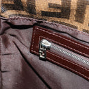 FENDI Zucca Canvas Mamma Baguette Shoulder Bag Black Brown Auth 182028SAM-24
