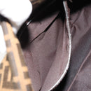 FENDI Zucca Canvas Mamma Baguette Shoulder Bag Black Brown Auth 182028SAM-25