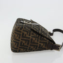 FENDI Zucca Canvas Mamma Baguette Shoulder Bag Black Brown Auth 182028SAM-3