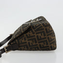 FENDI Zucca Canvas Mamma Baguette Shoulder Bag Black Brown Auth 182028SAM-4