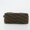 FENDI Zucca Canvas Mamma Baguette Shoulder Bag Black Brown Auth 182028SAM-5