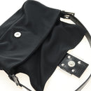 FENDI Mamma Baguette Schultertasche Baumwolle Schwarz Silber Auth 182029SAM-10