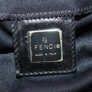 FENDI Mamma Baguette Schultertasche Baumwolle Schwarz Silber Auth 182029SAM-20