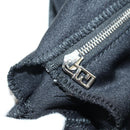 FENDI Mamma Baguette Schultertasche Baumwolle Schwarz Silber Auth 182029SAM-23