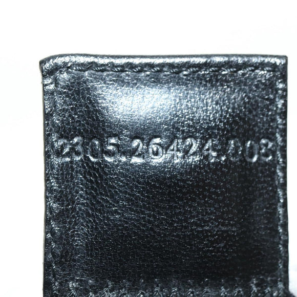FENDI Mamma Baguette Schultertasche Baumwolle Schwarz Silber Auth 182029SAM
