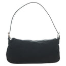 FENDI Mamma Baguette Schultertasche Baumwolle Schwarz Silber Auth 182029SAM-2