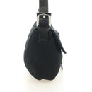 FENDI Mamma Baguette Schultertasche Baumwolle Schwarz Silber Auth 182029SAM-4