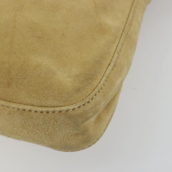 FENDI Mamma Baguette Umhängetasche Wildleder Beige Gold Original 182030V
