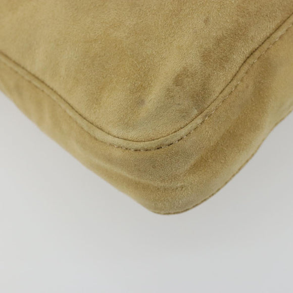 FENDI Mamma Baguette Umhängetasche Wildleder Beige Gold Original 182030V