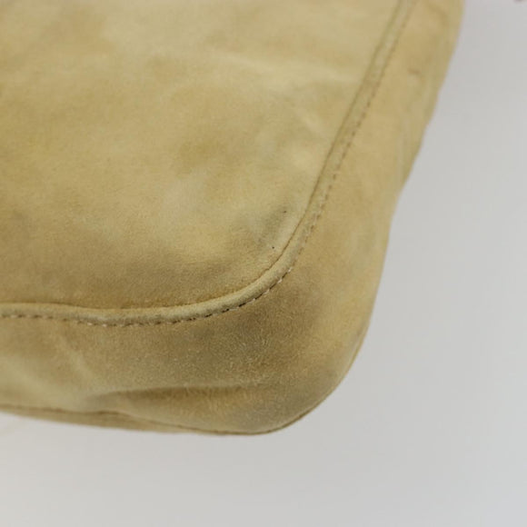FENDI Mamma Baguette Umhängetasche Wildleder Beige Gold Original 182030V