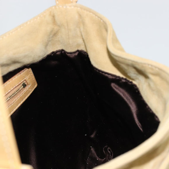 FENDI Mamma Baguette Umhängetasche Wildleder Beige Gold Original 182030V