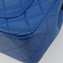 CHANEL Mini Matelasse 19 Chain Bag Lamb Skin Blue Gold CC Auth 182032SAV-12