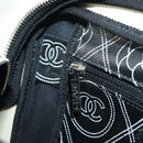 CHANEL Camelia Shoulder Bag Coated Canvas White Black CC Auth 182034SAV-23