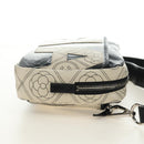 CHANEL Camelia Shoulder Bag Coated Canvas White Black CC Auth 182034SAV-5