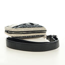 CHANEL Camelia Shoulder Bag Coated Canvas White Black CC Auth 182034SAV-7