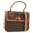 CELINE Macadam Canvas Hand Bag PVC Leather 2way Brown Gold Auth 182040A-1