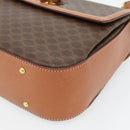 CELINE Macadam Canvas Hand Bag PVC Leather 2way Brown Gold Auth 182040A-15