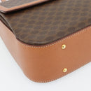 CELINE Macadam Canvas Hand Bag PVC Leather 2way Brown Gold Auth 182040A-16