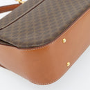 CELINE Macadam Canvas Hand Bag PVC Leather 2way Brown Gold Auth 182040A-18