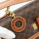 CELINE Macadam Canvas Hand Bag PVC Leather 2way Brown Gold Auth 182040A-19