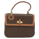 CELINE Macadam Canvas Hand Bag PVC Leather 2way Brown Gold Auth 182040A-13