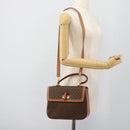 CELINE Macadam Canvas Hand Bag PVC Leather 2way Brown Gold Auth 182040A-26
