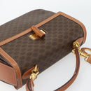 CELINE Macadam Canvas Hand Bag PVC Leather 2way Brown Gold Auth 182040A-6