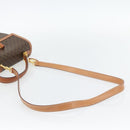 CELINE Macadam Canvas Hand Bag PVC Leather 2way Brown Gold Auth 182040A-9