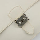 HERMES Sac Adepeche 27 Hand Bag Leather White Silver Auth 182041A-17
