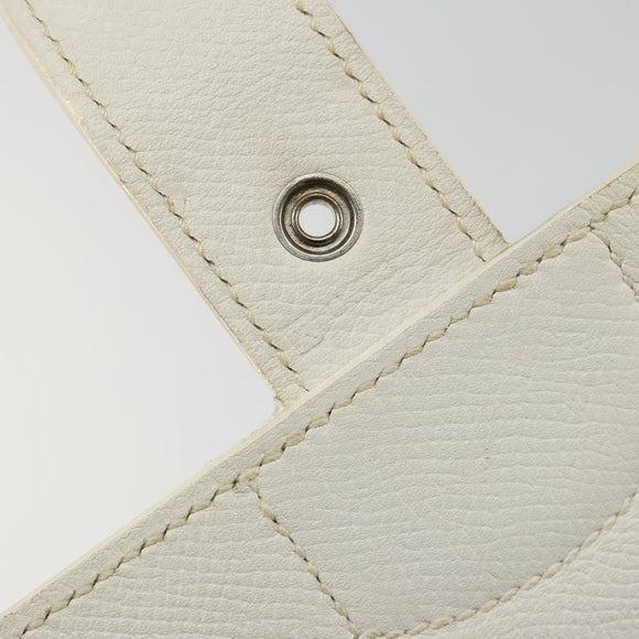 HERMES Sac Adepeche 27 Hand Bag Leather White Silver Auth 182041A