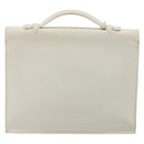 HERMES Sac Adepeche 27 Hand Bag Leather White Silver Auth 182041A-2