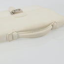 HERMES Sac Adepeche 27 Hand Bag Leather White Silver Auth 182041A-7