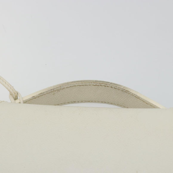 HERMES Sac Adepeche 27 Hand Bag Leather White Silver Auth 182041A