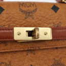 MCM Vicetos Logogram Handtas PVC Leer 2way Bruin Goud Auth 182043A-17