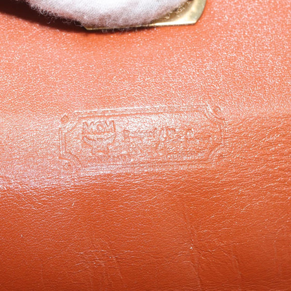 MCM Vicetos Logogram Handtas PVC Leer 2way Bruin Goud Auth 182043A