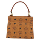 MCM Vicetos Logogram Handtas PVC Leer 2way Bruin Goud Auth 182043A-3