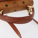 MCM Vicetos Logogram Handtas PVC Leer 2way Bruin Goud Auth 182043A-7